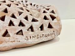 Italian Modern Perforated White Enameled Terracotta Wall Sculpture by Ginestroni - 3594022