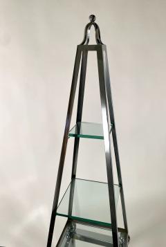 Italian Modern Polished Chrome Obelisk Form Etagere - 2321511