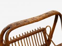 Italian Modern Rattan Bamboo Cane Magazine Rack Italy 1960s - 4320081