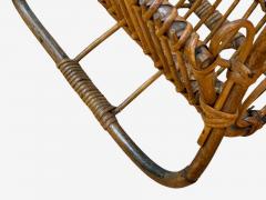 Italian Modern Rattan Bamboo Cane Magazine Rack Italy 1960s - 4320084