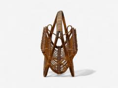 Italian Modern Rattan Bamboo Cane Magazine Rack Italy 1960s - 4320085