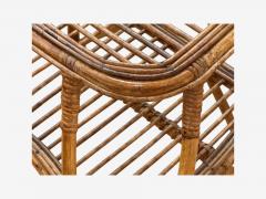 Italian Modern Rattan Bamboo Cane Side Table Italy 1960s - 4320369
