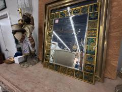 Italian Modern Reverse Decorated Beveled Mirror - 4377819