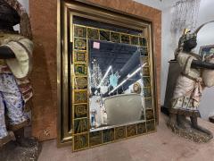 Italian Modern Reverse Decorated Beveled Mirror - 4377845