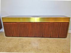 Italian Modern Rosewood and Brass Credenza - 4161843