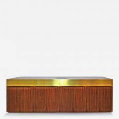 Italian Modern Rosewood and Brass Credenza - 4166456