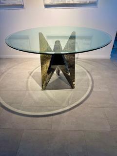 Italian Modern Serpentine Marble and Glass Breakfast Center Table 1960s - 4605833