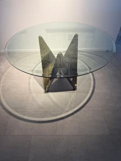 Italian Modern Serpentine Marble and Glass Breakfast Center Table 1960s - 4605878