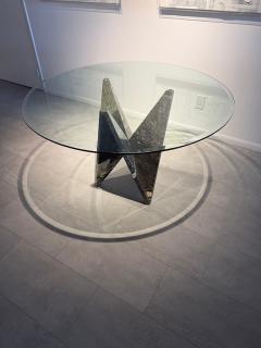 Italian Modern Serpentine Marble and Glass Breakfast Center Table 1960s - 4605880