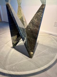 Italian Modern Serpentine Marble and Glass Breakfast Center Table 1960s - 4605883