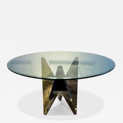 Italian Modern Serpentine Marble and Glass Breakfast Center Table 1960s - 4703767