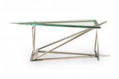 Italian Modern Stainless Steel and Glass Table Attributed to Giovanni Offredi - 4172133