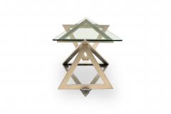 Italian Modern Stainless Steel and Glass Table Attributed to Giovanni Offredi - 4172135