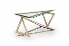 Italian Modern Stainless Steel and Glass Table Attributed to Giovanni Offredi - 4172136