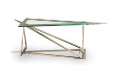 Italian Modern Stainless Steel and Glass Table Attributed to Giovanni Offredi - 4172137