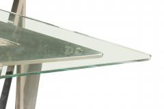 Italian Modern Stainless Steel and Glass Table Attributed to Giovanni Offredi - 4172138