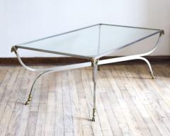 Italian Modern Steel and Brass Coffee Table - 855697