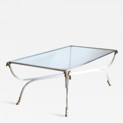 Italian Modern Steel and Brass Coffee Table - 856733