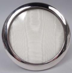 Italian Modern Sterling Silver Round Picture Frame - 4338525