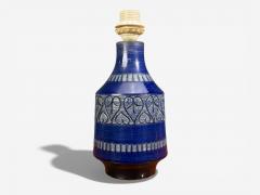 Italian Modern Table Lamp Cobalt Blue Ceramic Italy 1960s - 4474047