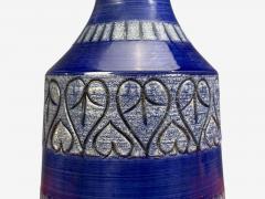 Italian Modern Table Lamp Cobalt Blue Ceramic Italy 1960s - 4474048