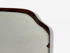 Italian Modern Teak Glass Brass Wall Mirror Italy 1940s - 4270443