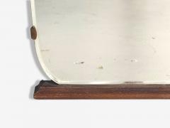 Italian Modern Teak Glass Brass Wall Mirror Italy 1940s - 4270446
