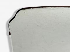 Italian Modern Teak Glass Brass Wall Mirror Italy 1940s - 4270447