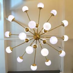 Italian Modern Twenty Four Light Brass and Periwinkle Murano Glass Chandelier - 349798