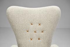 Italian Modern Upholstered High Back Armchairs with Cross Stitches Italy 1960s - 2598112