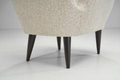 Italian Modern Upholstered High Back Armchairs with Cross Stitches Italy 1960s - 2598116