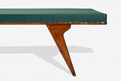 Italian Modern Walnut Leatherette Chaise Lounge Italy 1950s - 4251819