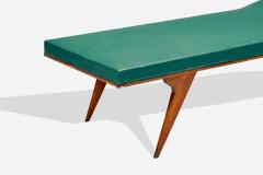 Italian Modern Walnut Leatherette Chaise Lounge Italy 1950s - 4251820