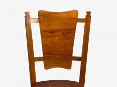 Italian Modern Walnut Leatherette Eight Dining Chairs Italy 1950s - 4251909