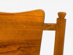 Italian Modern Walnut Leatherette Eight Dining Chairs Italy 1950s - 4251911