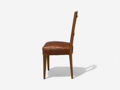 Italian Modern Walnut Leatherette Eight Dining Chairs Italy 1950s - 4251912