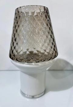 Italian Modern Wireless Dimmable White Gray Glass Portable Table Lamp Lit Vase - 3952784