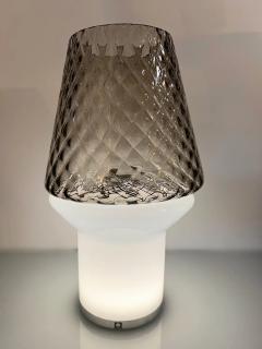 Italian Modern Wireless Dimmable White Gray Glass Portable Table Lamp Lit Vase - 3952785