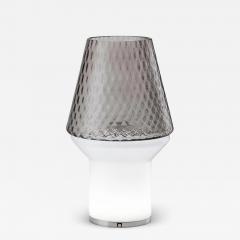 Italian Modern Wireless Dimmable White Gray Glass Portable Table Lamp Lit Vase - 3953612