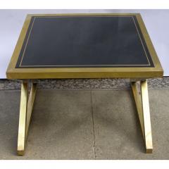 Italian Modern X Frame Handcrafted Brass and Black Glass Coffee Table - 1146250