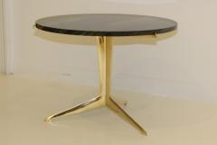 Italian Modernist Brass And Marble Side Table - 823279