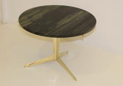 Italian Modernist Brass And Marble Side Table - 823282