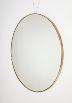 Italian Modernist Brass Circular Wall Mirror Italy circa 1950 - 3524605