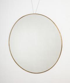 Italian Modernist Brass Circular Wall Mirror Italy circa 1950 - 3524615