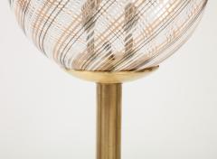 Italian Modernist Brass Floor Lamp with Glass Globe circa 1970 - 3011453