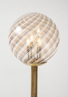 Italian Modernist Brass Floor Lamp with Glass Globe circa 1970 - 3011461