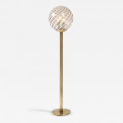 Italian Modernist Brass Floor Lamp with Glass Globe circa 1970 - 3012806