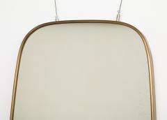 Italian Modernist Brass Framed Wall Mirror circa 1950 - 3517304