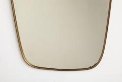 Italian Modernist Brass Framed Wall Mirror circa 1950 - 3517306