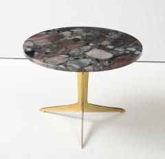 Italian Modernist Brass Granite Side Table - 3933005